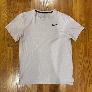 Nike Light Pink Short Sleeve Dri-FIT Tee with Black Swoosh - medium
